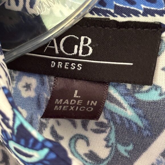 AGB Sleeveless Floral Sweetheart Neck Chocker Keyhole Back Shift Dress L #BD - Picture 4 of 9